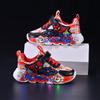 2025 Spring/Summer Boys' Breathable Light-Up Mesh Running Shoes - Trendy Cartoon Luminous Sneakers for Little Boys