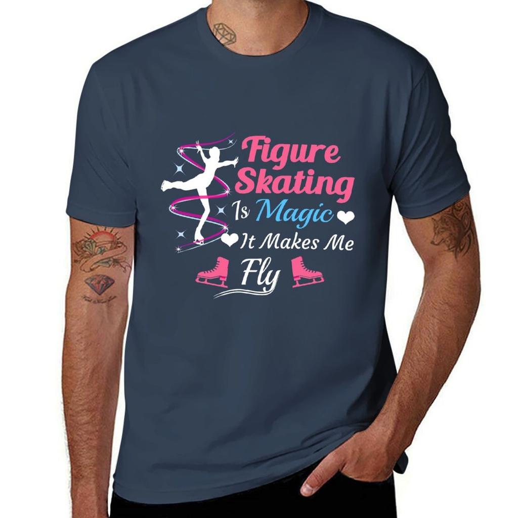 Eiskunstlauf ist Magie Er lässt mich fliegen T-Shirt T-Shirts für Mann Grafik-T-Shirts T-Shirts Designer T-Shirt