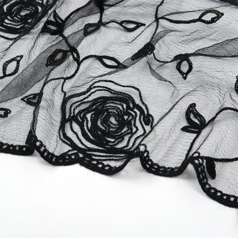 Hollow Out Embroidery Church Head Scarf Elegant Catholic Bride Scarf Lace Mantilla Scarf  for Women