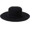 Jun & Rope Hat [Adjustable] Front Logo Linen Blend Wide Brim Hat for Women ERU55100 Kuromaine (01)