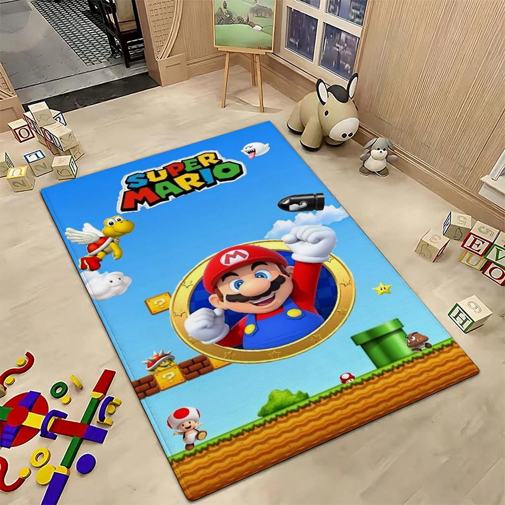 Mario Kart World Tour Theme Rug Allseason Carpet For Living Room Bedroom Office Home Decor Great Holiday Gift