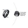 Anillo de Fase Lunar de Acero Inoxidable Luna Creciente Negra Anillo Wiccano Triple Diosa Para Mujeres Hombres 6mm Joyería
