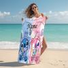 Personalized "Stitch Angel Adventure" Beach Towel Microfiber Beach Towel Thin Absorbent for Beach Swimming Yoga Bath Sports. 0910226