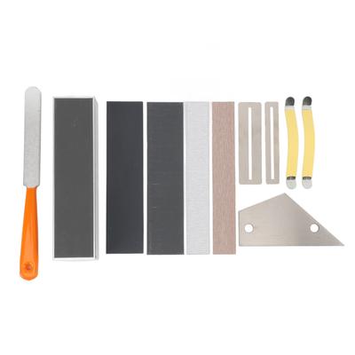 11 Pieces Guitar Grinding Tools Fret File Leveling Bar String Spreader Polishing Sandpaper Fretboard Guards Kit