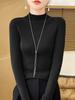 Women's Slim-Fit Half-High Collar Knitted Sweater for Autumn/Winter - Versatile and Comfortable