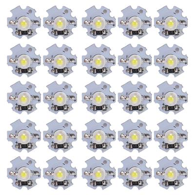 25Pcs 0.5W 5V High Power LED Lamp Bead Light Source Chip with Aluminum PlateWhite Light: 6000?6500K