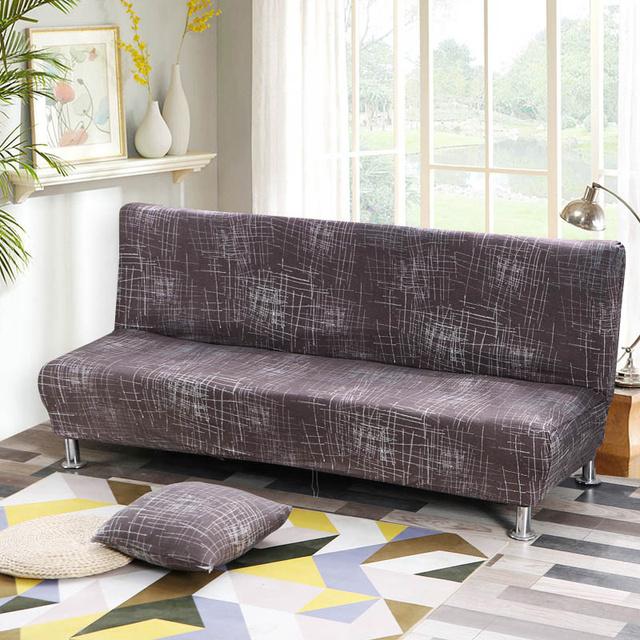 Folding Sofa Furniture Bed Cover Sofa Protective Covers Spandex Stretch Elastic Material Double Chair Cover Slipcovers Living Space Geometric Print