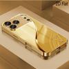 Golden V Patterned Tempered Glass Design for iPhone16 17 ProMax 1514 1312 11ProMax Phone Case Camera Cover Shockproof Hard Back