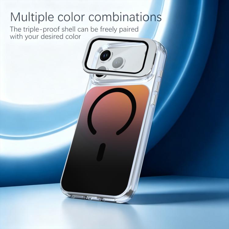 Gradient Discolor Lens Protector Magnetic Phone Case With Kickstand For iPhone 18 Pro Max, Raised Edge Wireless Charging Anti-Scratch Protective Cover
