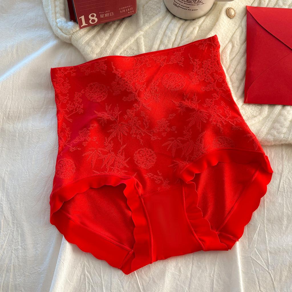 Ladies Autumn and Winter New Chinese Style High Waist Relief No Mark Comfortable Breathable Briefs