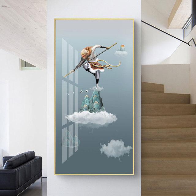 

Аниме Король обезьян, холст, картина Сунь Укун, плакат, мифология, настенные художественные фотографии для гостиной, спальни, домашний декор, Куадрос 20cm×40cm NoFrame