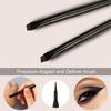Rytrre Eyeliner Brush Angled Flat Definer Eyeliner Makeup Brushes Extra Fine Curved Pencil Point Eyeliner Brush for Precision Liner 7pcs Black