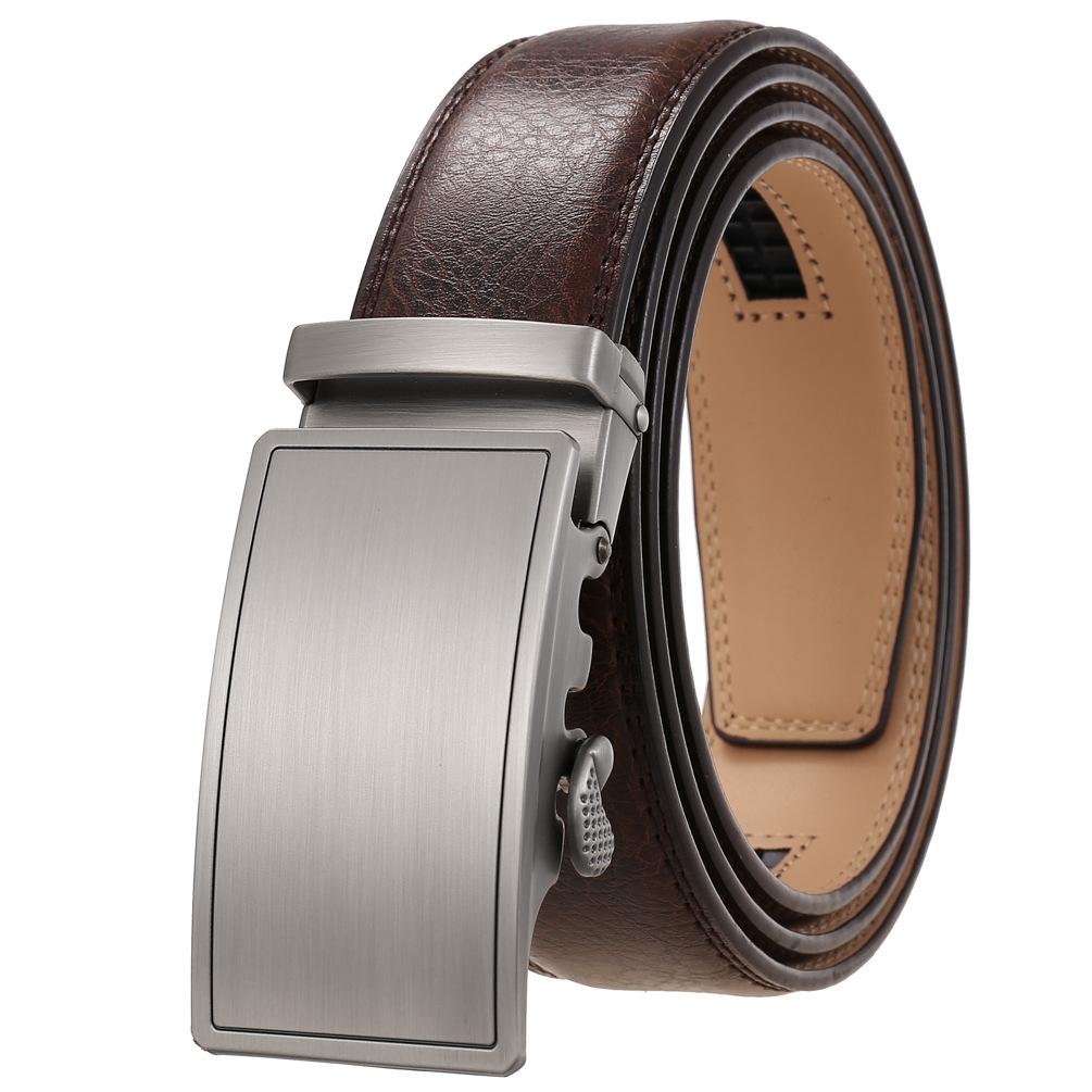 1Pcs Fashion Automatic Buckle Belt, Men'S Belt, Two-Layer Cowhide Ly35-1070-1