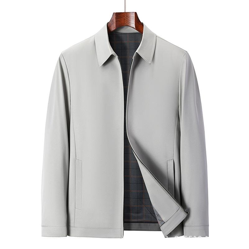 Spring and Autumn Business Casual Jacket Men's Lapel Zipper Jacket Executive Commuter Civil Service Men's Jacket