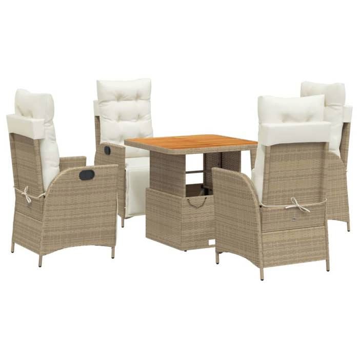 VidaXL Garden Dining Set with Cushions 5pcs, Patio Table, Patio Furniture Set, Furniture 3277472