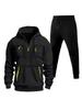Multi-Zipper Men's Loose Fit Sweatshirt, Sweatpants, Pullover Hoodie with Pockets