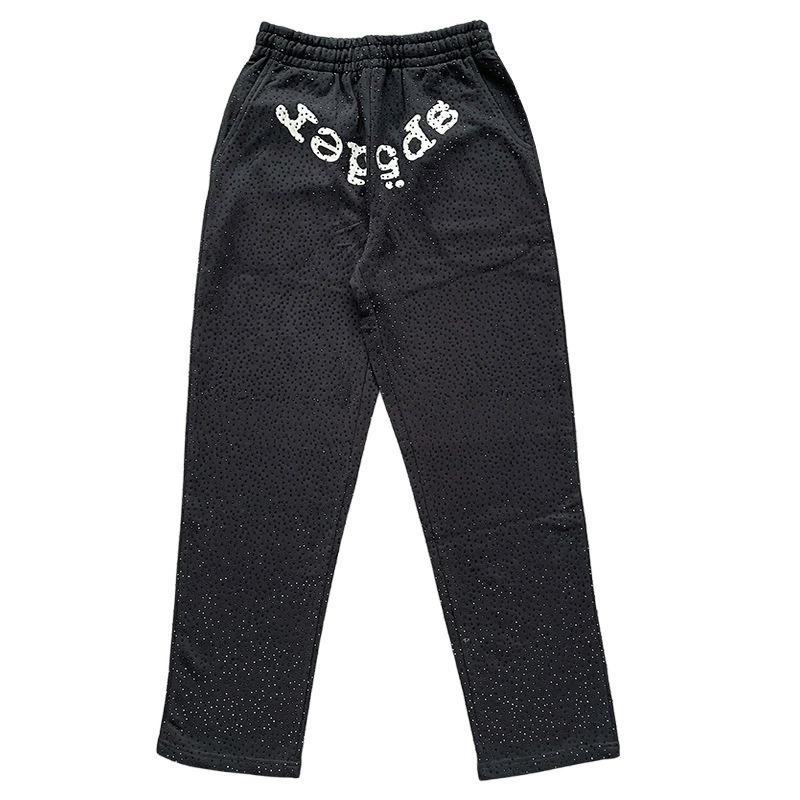 Heavy fleece foam print spider web hoodie sports casual sweater sweatpants set