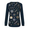 Women's Fashion Casual Long Sleeve Christmas Printed  Neck Sweatshirt Top