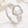 Andara  Sterling  Love Shape Necklace Ring Ear Stud Jewelry Set for Women Charming Jewelry Gift