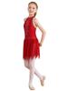 Figure Skating Dress for Girls Shiny Rhinestone Ice Skating Dress Ballet Dance Leotard Dress for Competition Costume