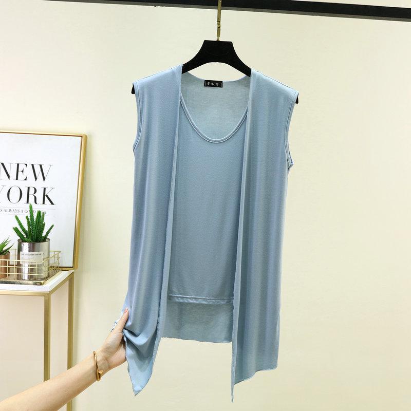 

Stylish Layered Sleeveless Vest Cardigan - Slimming Plus Size Camisole Top L