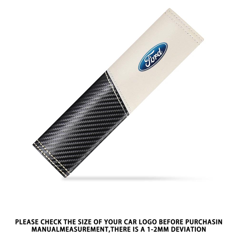 Car Sticker Ford 2pcs Carbon Fiber Leather Car Seat Belt Shoulder Cover Prevent Tightening For Ford ST FOCUS 2 3 Mondeo Fiesta K