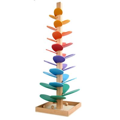 Wood Music Tree Assembly Toy Montessori Educational Toy Disassembly Ball Running Tree Game Color Cognition