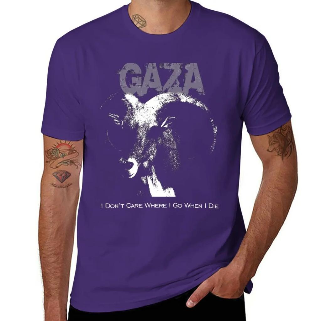 Gaza - I Don't Care Where I Go When I Die - Grindcore T-Shirt Sports Fans Plus Size Tops Vintage Clothes Mens Tall T Shirts