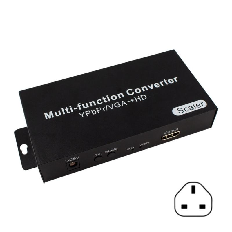 Portable YPbPr VGA Converter Support 720p50 720p60 1080p50 1080p60 Resolution Easily Switching with Power Adapter