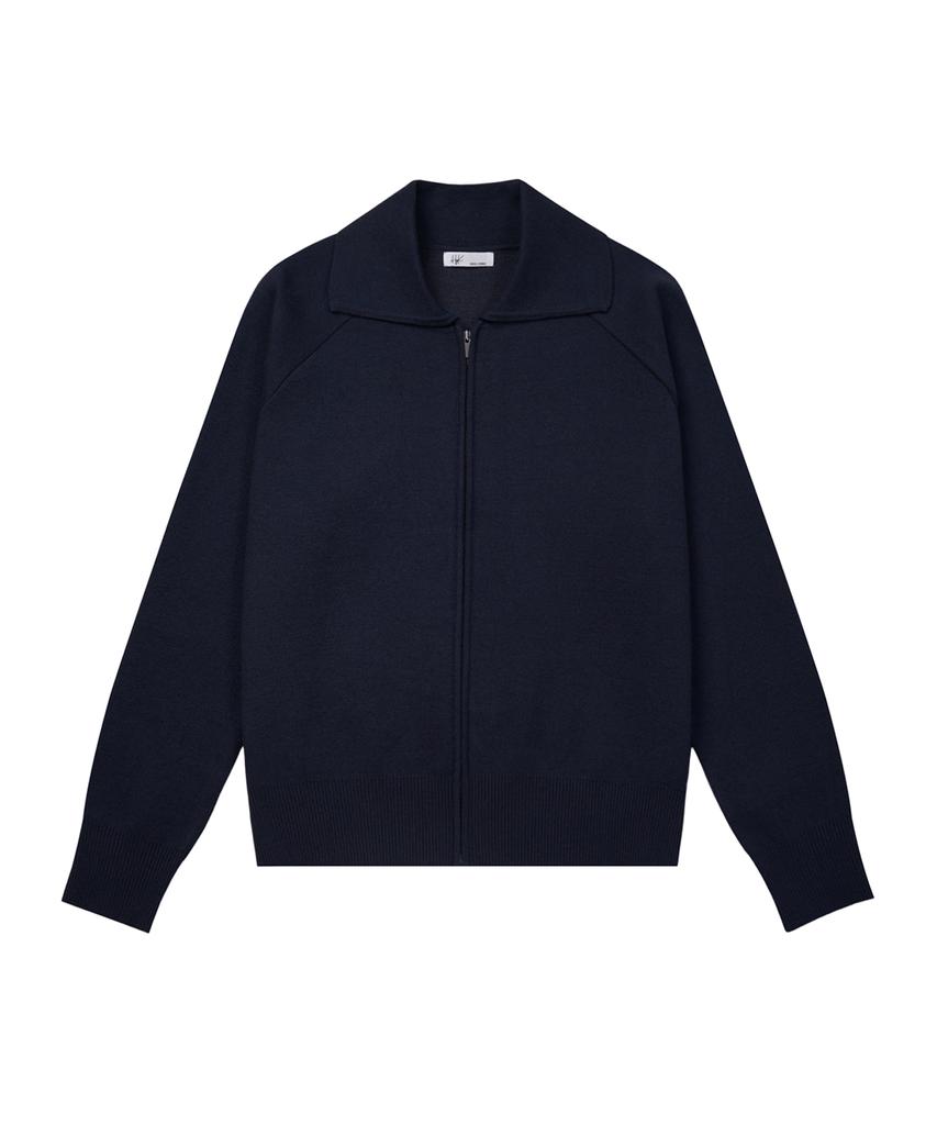 HYEYEONG KIM Signature Knitted Zip-Up Sweater - Navy