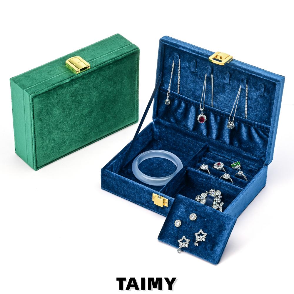 New High Quality Velvet Jewelry Storage Box Custom Logo Jewelry Storage for Earrings Necklace Ring Gift Packaging Case