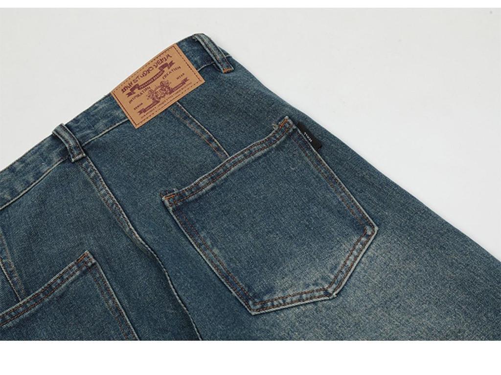 Unisex Retro High-Street Wide-Leg Jeans with Pockets