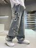 Autumn 2025 Boys' Star Denim Wide Leg Jeans - Big Kids' Loose Fashion Trousers