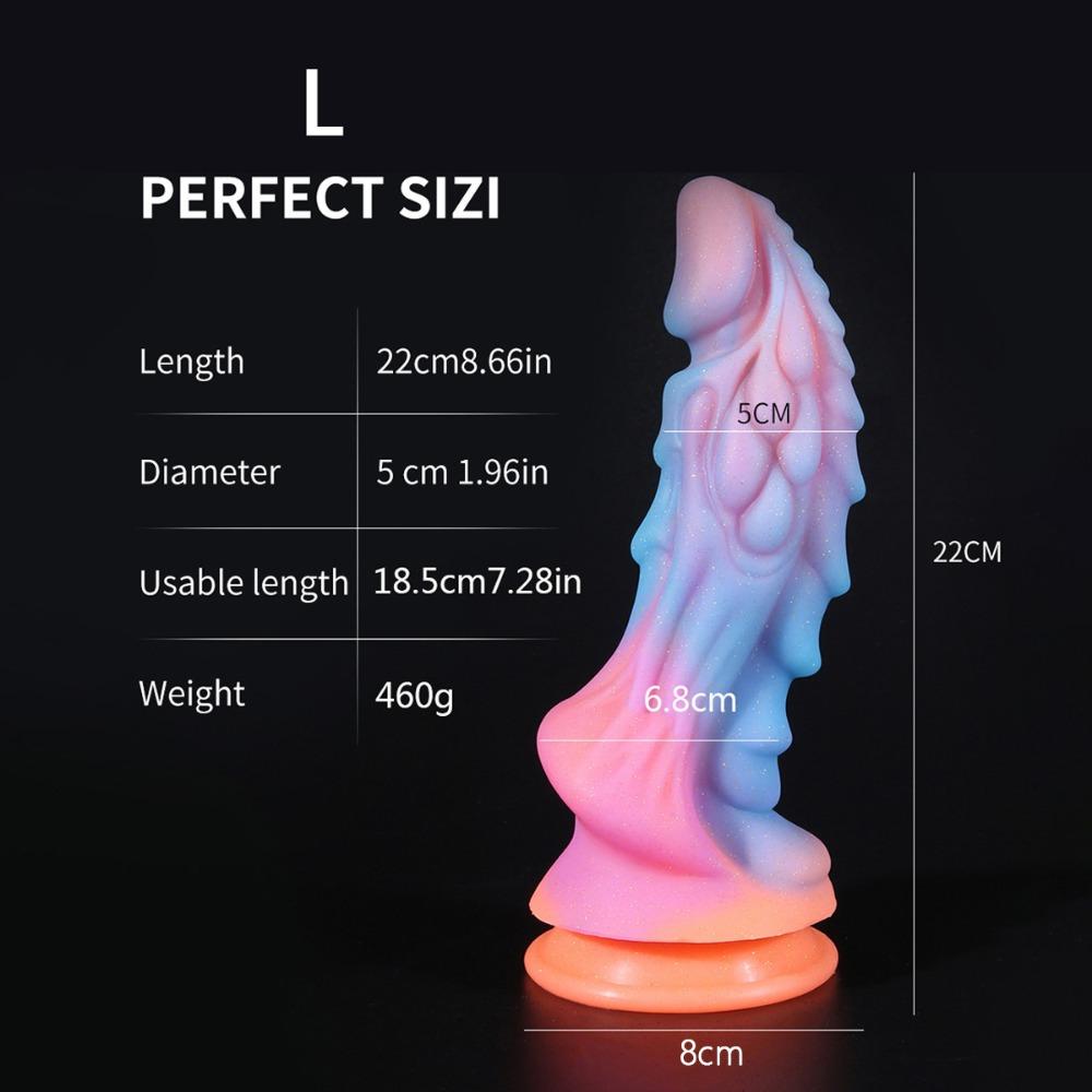 Colourful Glow-In-The-Dark Unicorn Vestibule Anal Plug Liquid Silicone Simulation Dildo Anal Expansion Masturbator Adult Erotic Sex Toys