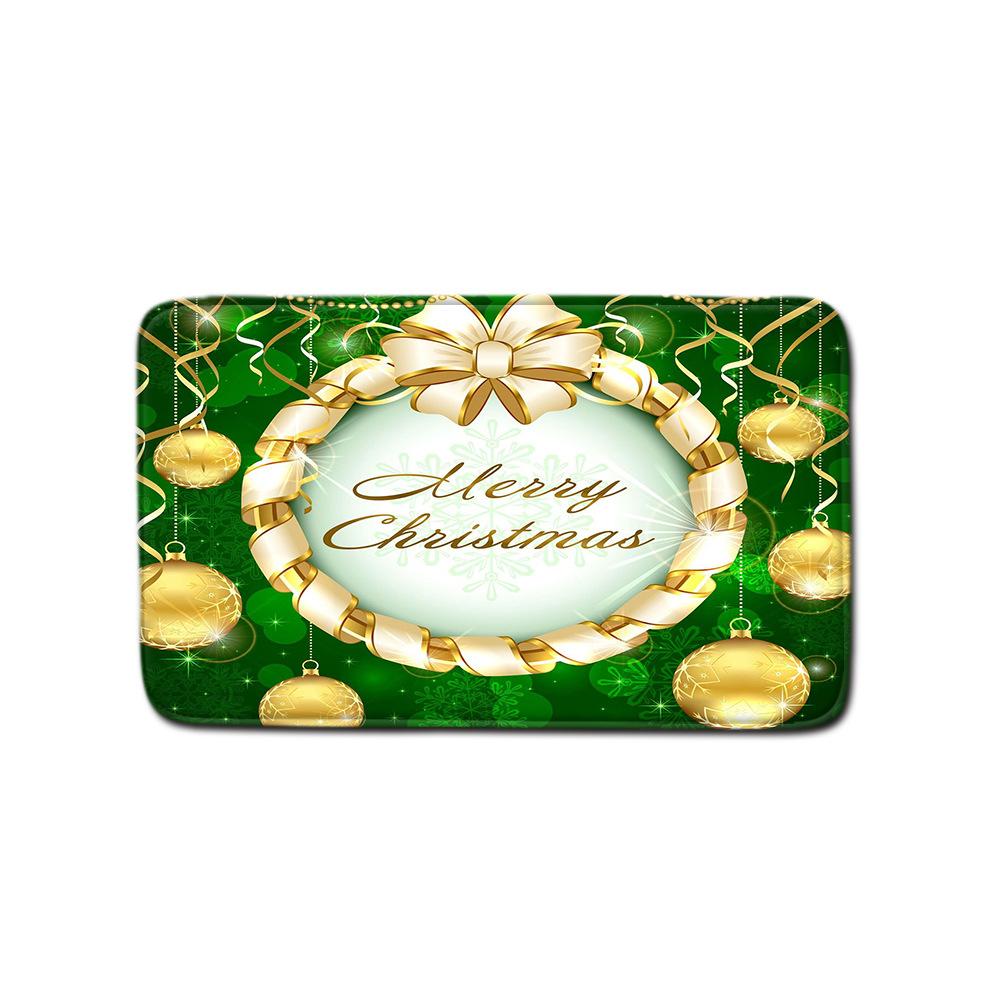 Christmas Shower Curtain Floor Mat Combination Four-Piece Set Bathroom Toilet Carpet Shower Room Mat Foot Mat