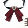 Korean Retro Bow Tie & Pearl Brooch - Women's Uniform Accessory