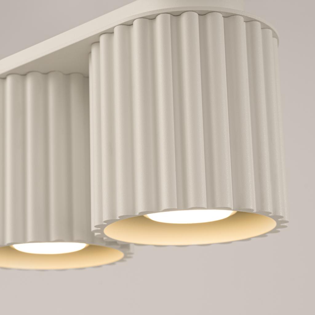 Modern Beige Oval Ceiling Lamp 21 Cm Fluted Spots 2Xgu10 10W Aura Sollux Lighting