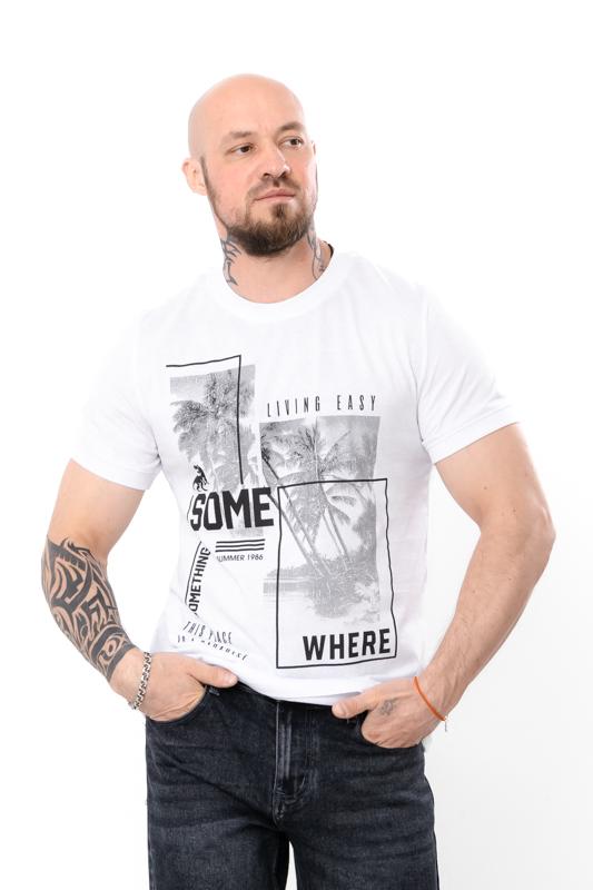 Men's Graphic T-Shirt Featuring Something Somewhere Print, Summer 8061-001-33-2 HC