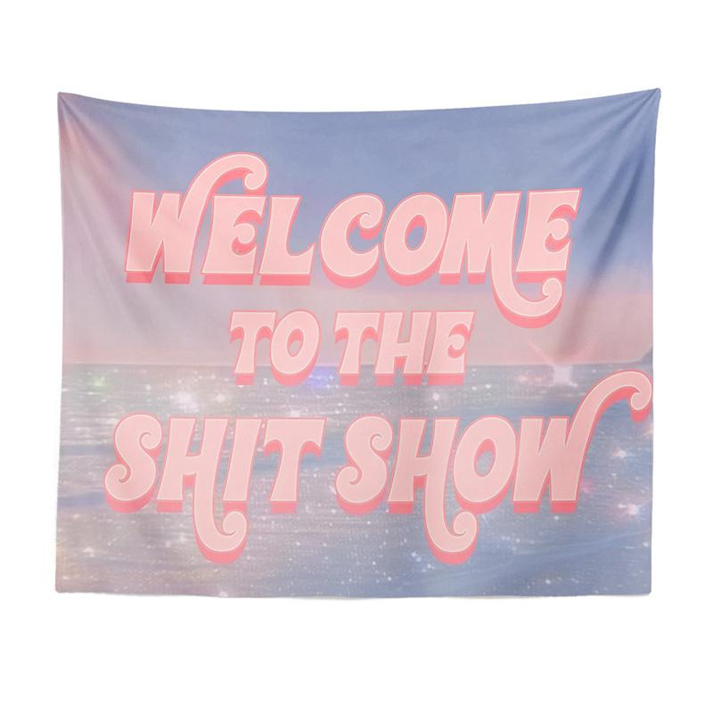 Aertemisi Welcome to the Shit Show Ocean Trippy Hippy Tapestry Wall Hanging Art for Bedroom Living Room Decor Party Backdrop 74x94cm(29x37in)
