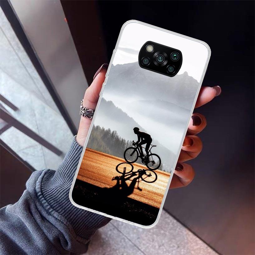 

Bicycle Bike Sport Phone Case For Xiaomi Poco X7 X6 X5 Pro F7 Ultra Redmi 15C 15 13 13C 12 12C 10 10A 10C 9 9A 9C 9T Shell Poco Xiaomi Poco X6