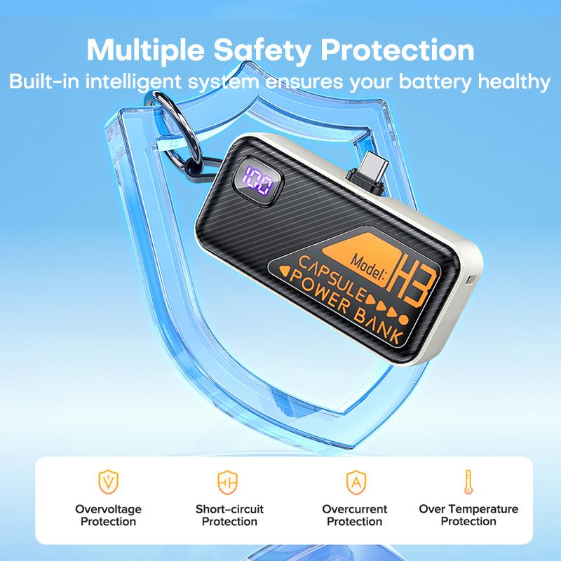 QOOVI Mini Powerbank 5000mah PD 20W Portable Charger Fast Charging For iPhone 15/14 Pro Samsung Xiaomi External Battery Powerbank