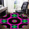 1pc Kaleidoscope Pattern Carpet, Round Non Slip Durable Large Size Office Carpet, Suitable for Office