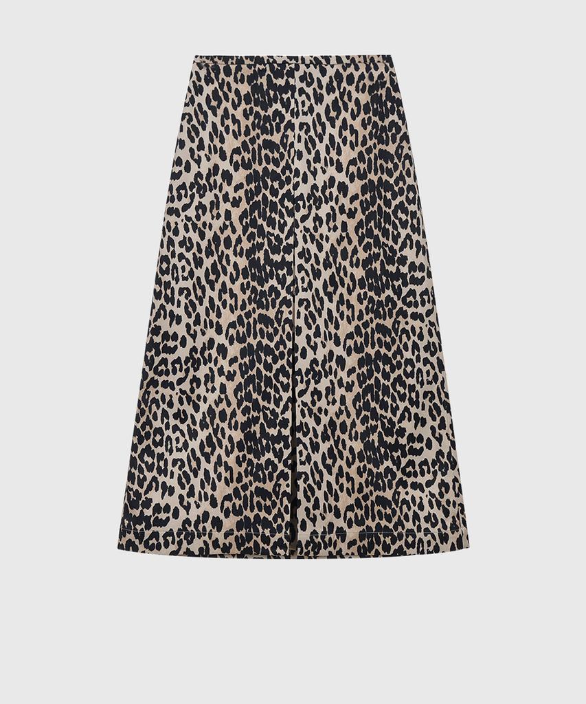 Kwinseulaebis Soft Pleats Midi Skirt_Leopard