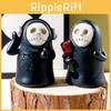 Adorable Resin Ghost Figurine With Skull Wizard Design For Halloween Home Decor Gift
