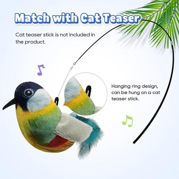 1Pc Cat Toys Hanging Bird, Retractable Cat Teaser Toy, Vivid Chirping, Interactive Catnip Toys for Indoor Cats Kitten Play Chase Exercise
