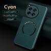 For OnePlus 13 12 11 Fine-hole PU cow pattern leather external magnetic ring soft edge anti-drop anti-fingerprint phone case