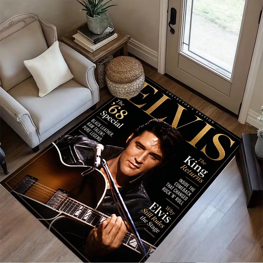 Elvis Presley: Tappeto Leggenda Rock 'n' Roll Adatto per Cucina Sala Giochi Corridoio Soggiorni Tappeto Antiscivolo Arredare Uffici