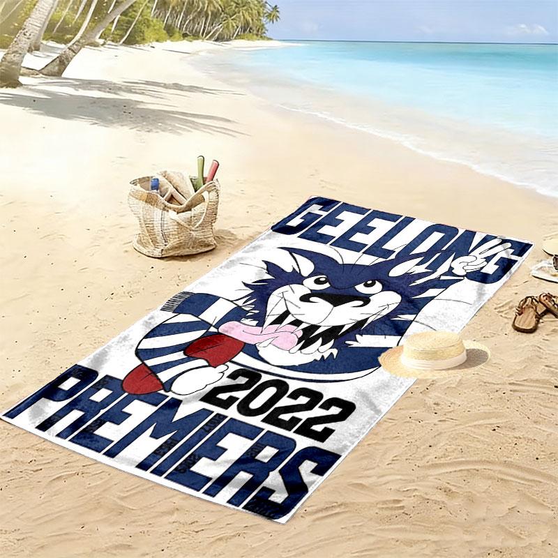 Geelong Champions Print Beach Towel, Large Soft Quick Dry Towel for Beach Camping Swimming