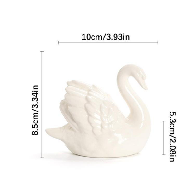 Figura di Anatra in Porcellana Statuetta Animale Ceramica Elegante da Collezione per Case Moderne Accento Ornamentale per Styling Interni Ufficio