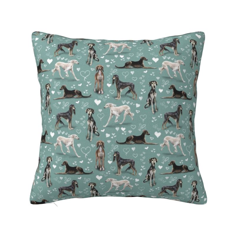 Custom Medieval Greyhound Cushion Cover Whippet Sighthound Dog Soft Luxury Pillows Decor Home